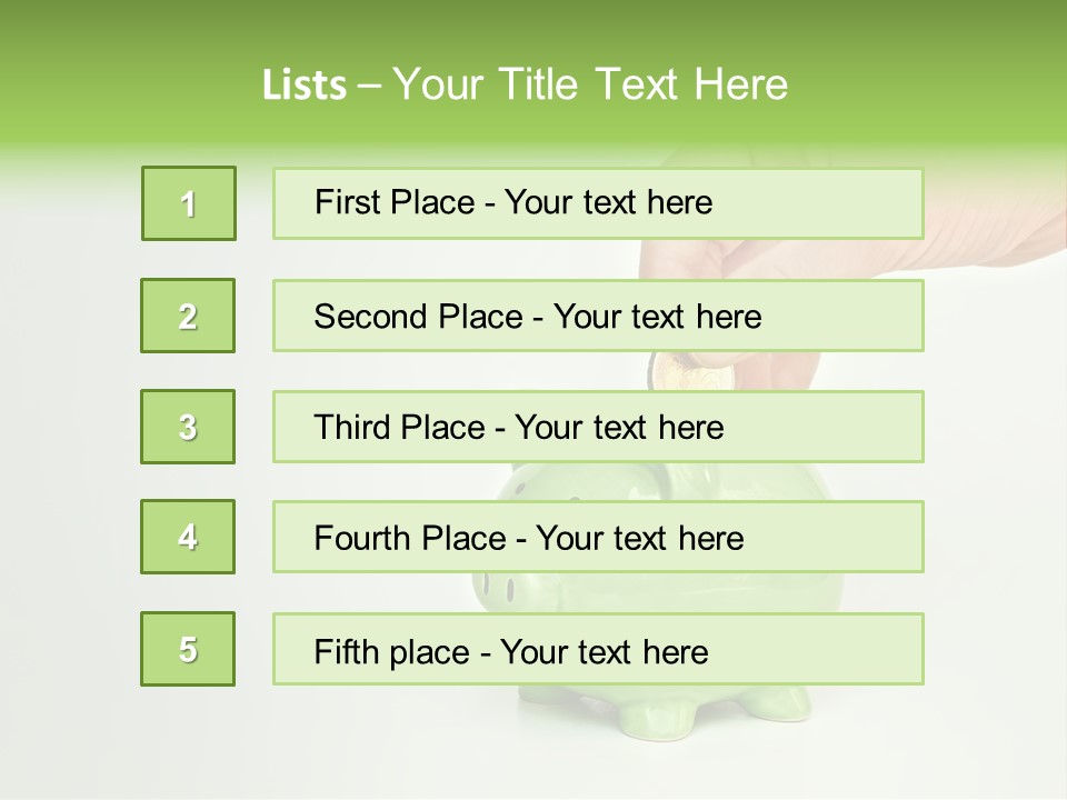 A Person Putting A Coin Into A Green Piggy Bank PowerPoint Template