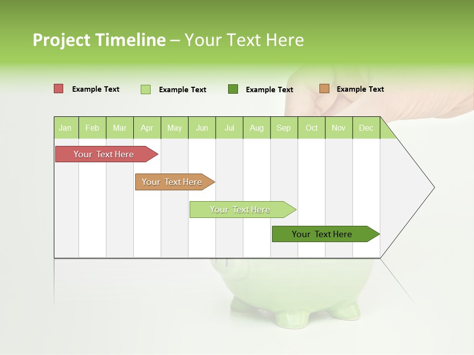 A Person Putting A Coin Into A Green Piggy Bank PowerPoint Template