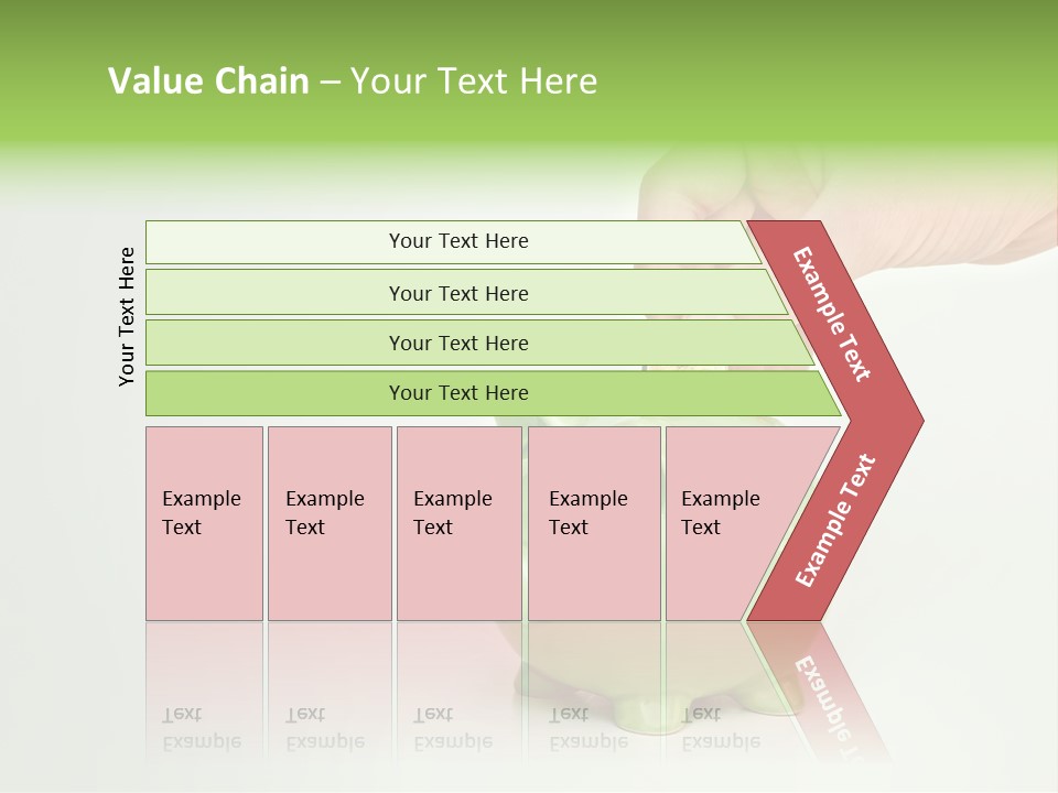 A Person Putting A Coin Into A Green Piggy Bank PowerPoint Template