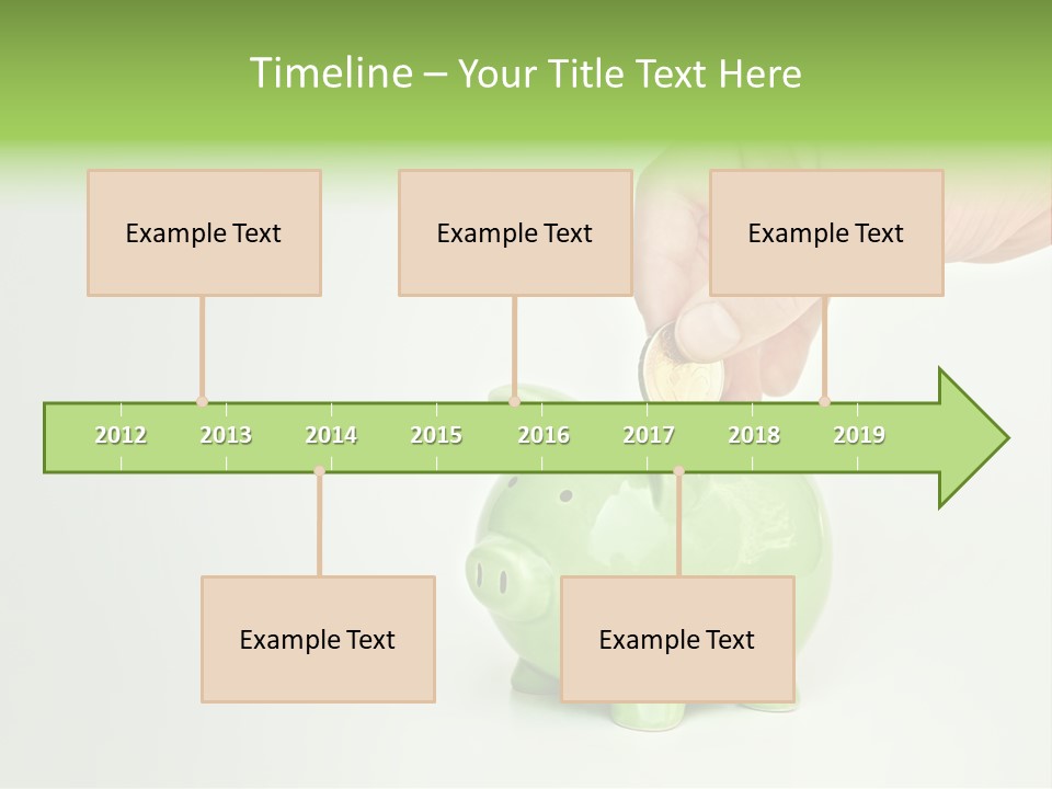 A Person Putting A Coin Into A Green Piggy Bank PowerPoint Template
