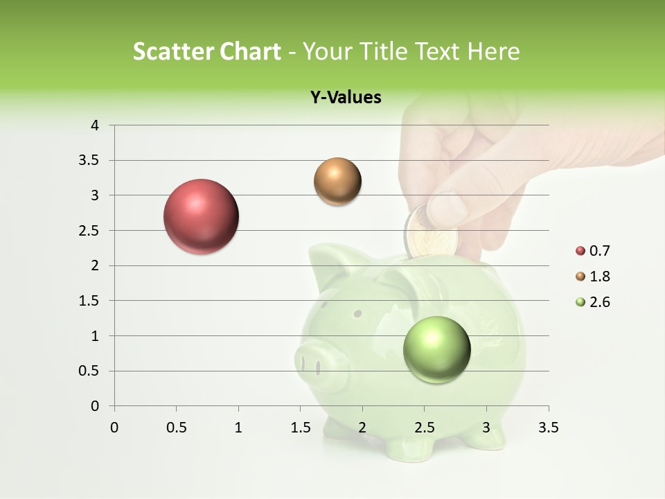 A Person Putting A Coin Into A Green Piggy Bank PowerPoint Template
