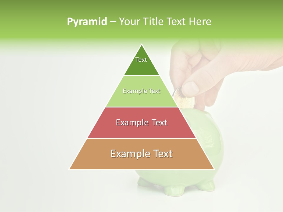 A Person Putting A Coin Into A Green Piggy Bank PowerPoint Template