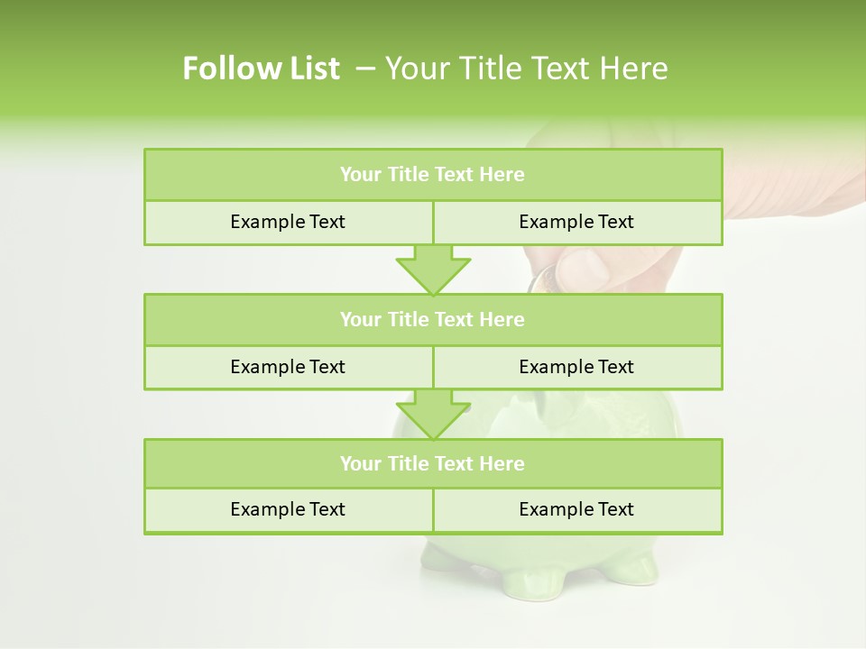 A Person Putting A Coin Into A Green Piggy Bank PowerPoint Template