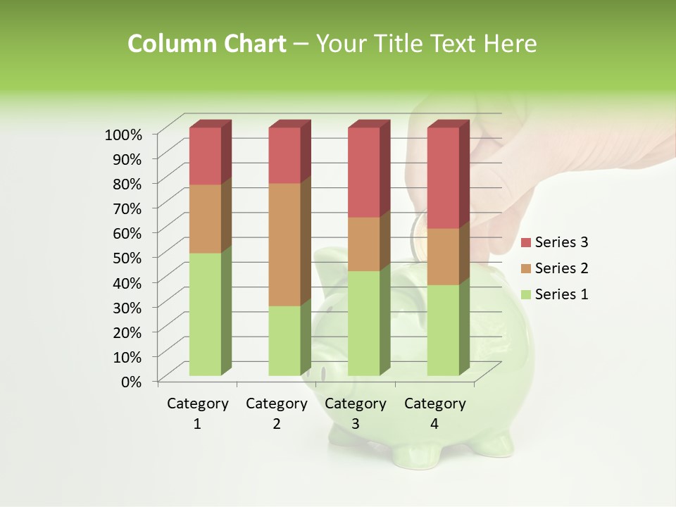 A Person Putting A Coin Into A Green Piggy Bank PowerPoint Template