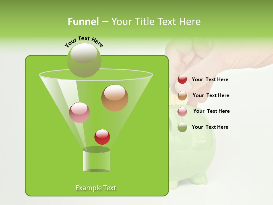 A Person Putting A Coin Into A Green Piggy Bank PowerPoint Template