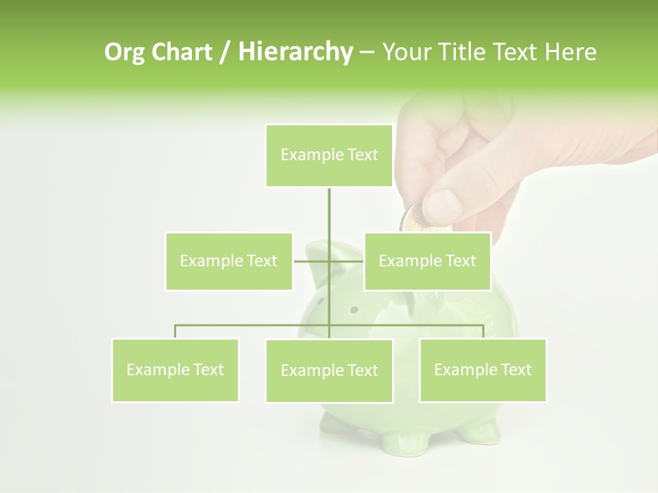A Person Putting A Coin Into A Green Piggy Bank PowerPoint Template