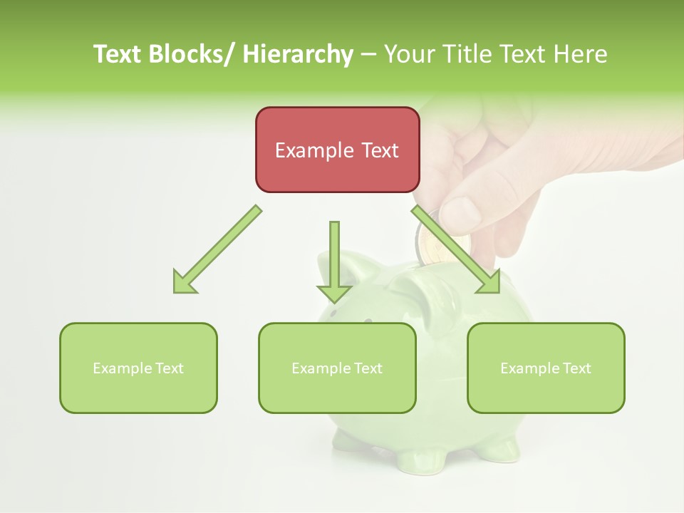 A Person Putting A Coin Into A Green Piggy Bank PowerPoint Template