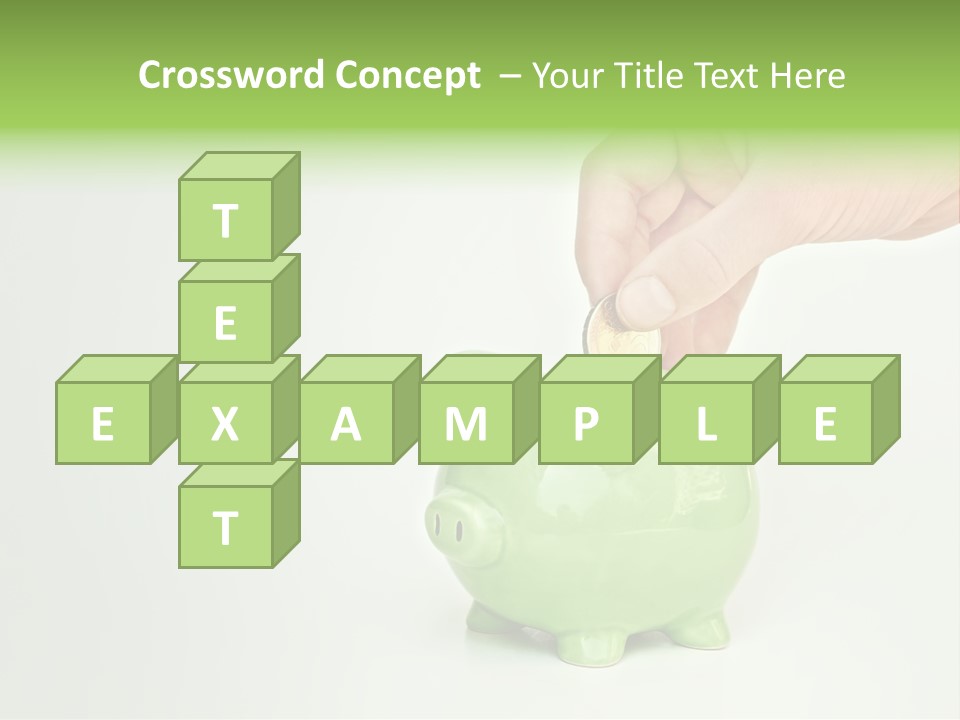 A Person Putting A Coin Into A Green Piggy Bank PowerPoint Template