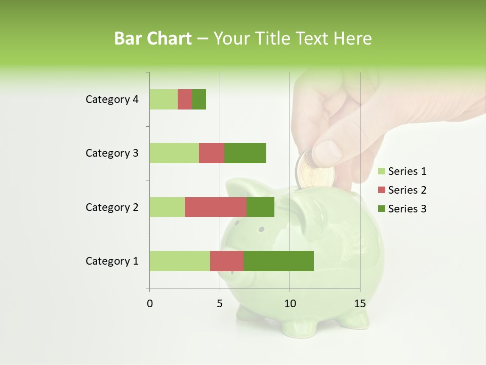 A Person Putting A Coin Into A Green Piggy Bank PowerPoint Template