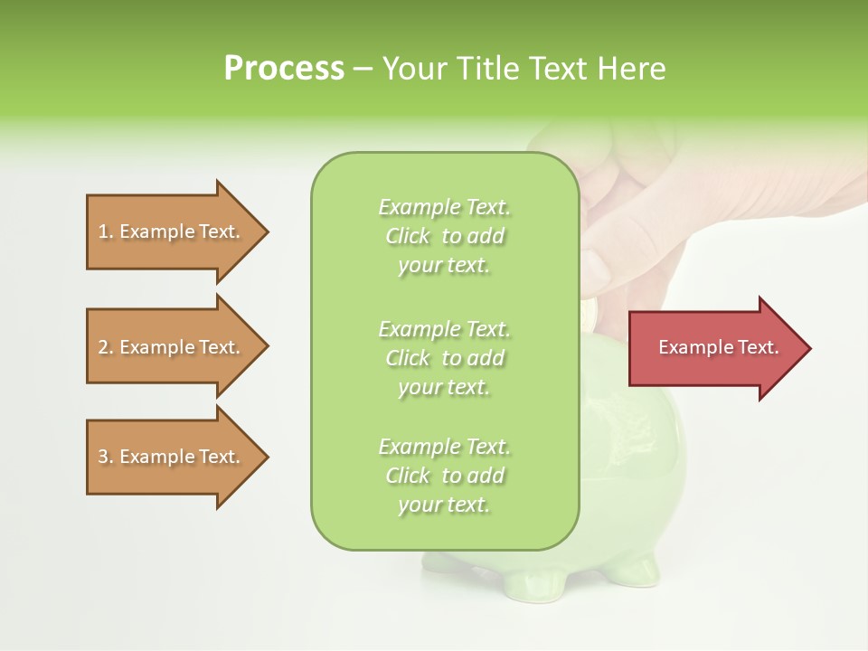 A Person Putting A Coin Into A Green Piggy Bank PowerPoint Template