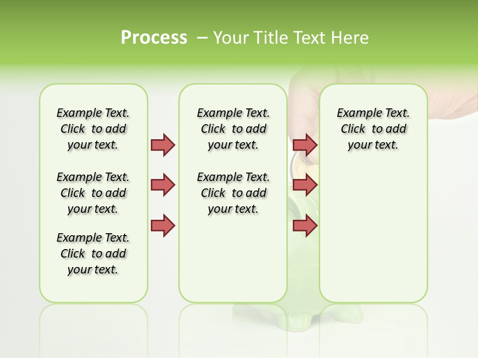 A Person Putting A Coin Into A Green Piggy Bank PowerPoint Template