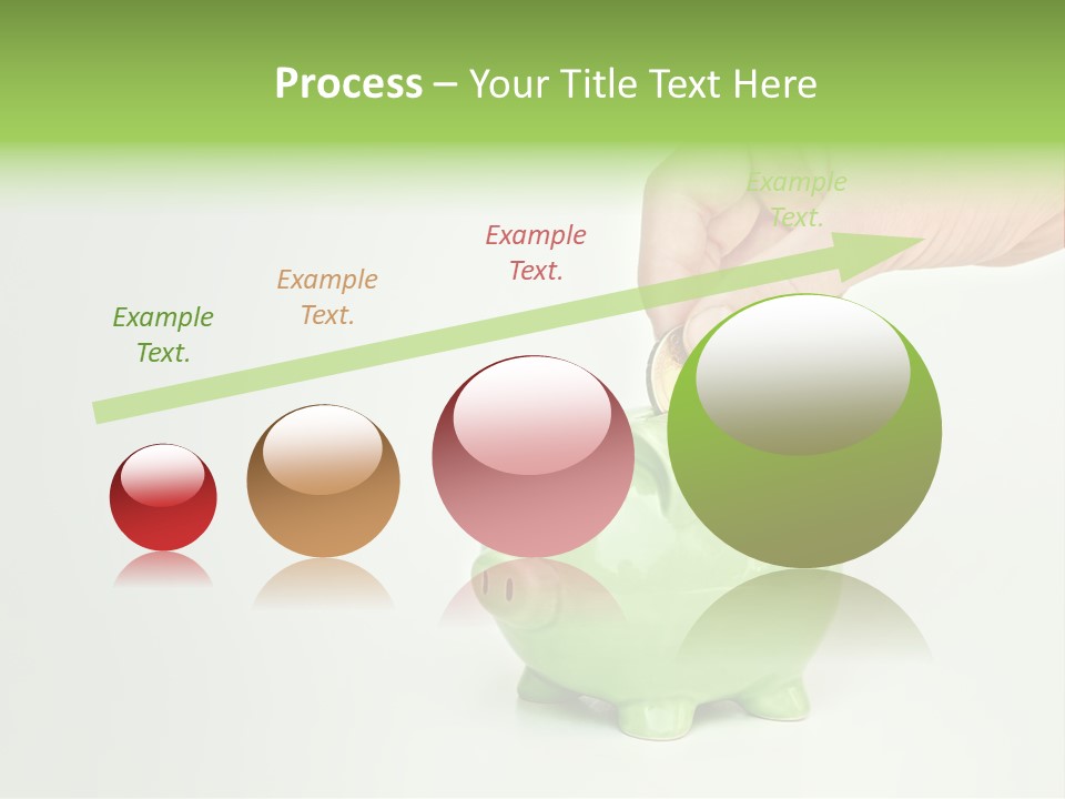 A Person Putting A Coin Into A Green Piggy Bank PowerPoint Template