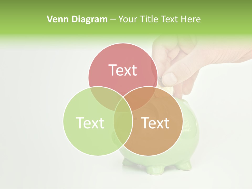A Person Putting A Coin Into A Green Piggy Bank PowerPoint Template