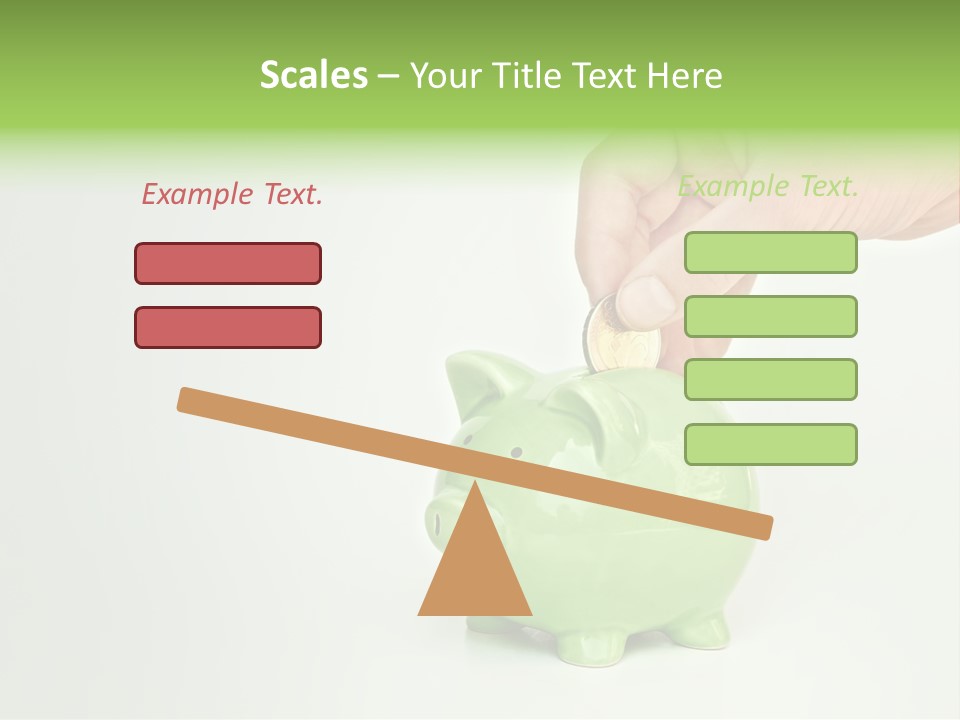 A Person Putting A Coin Into A Green Piggy Bank PowerPoint Template