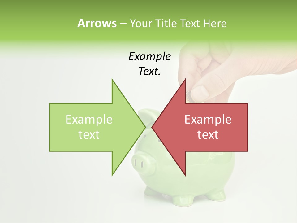 A Person Putting A Coin Into A Green Piggy Bank PowerPoint Template