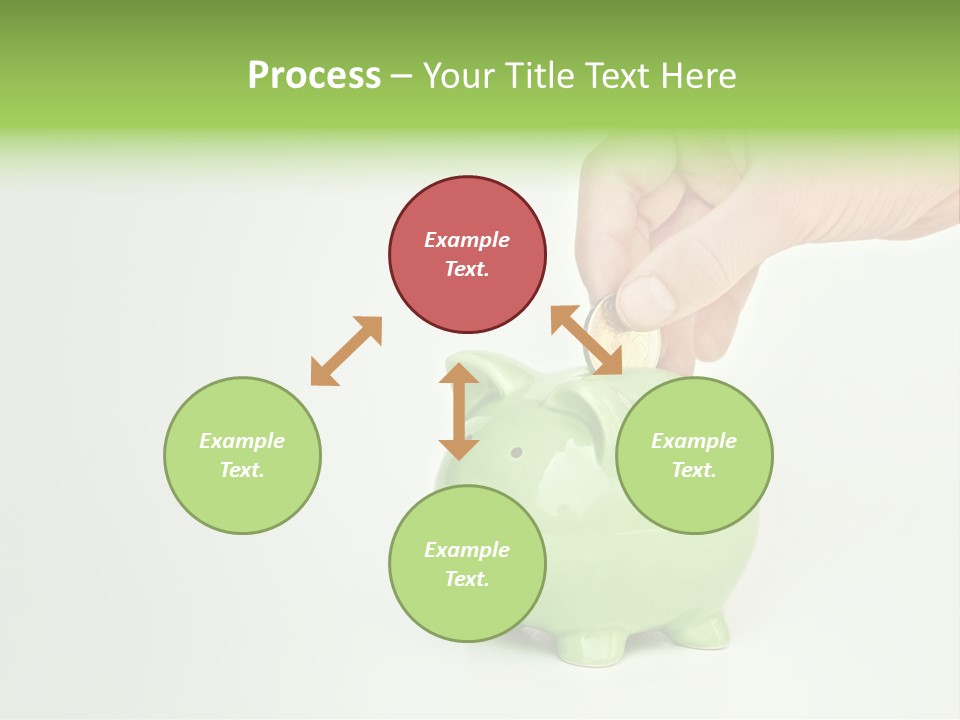 A Person Putting A Coin Into A Green Piggy Bank PowerPoint Template