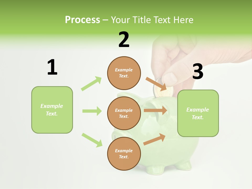 A Person Putting A Coin Into A Green Piggy Bank PowerPoint Template