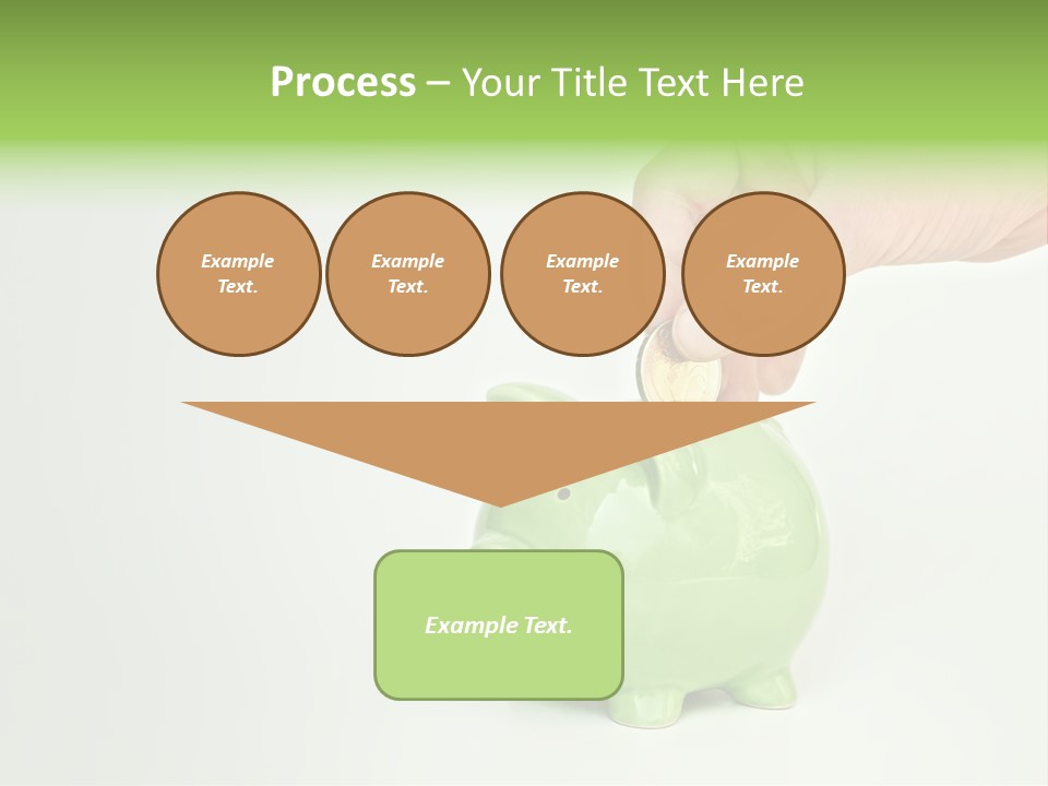 A Person Putting A Coin Into A Green Piggy Bank PowerPoint Template