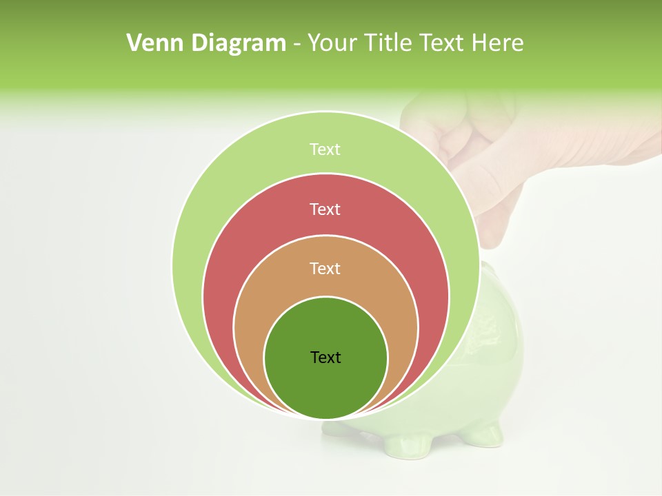 A Person Putting A Coin Into A Green Piggy Bank PowerPoint Template