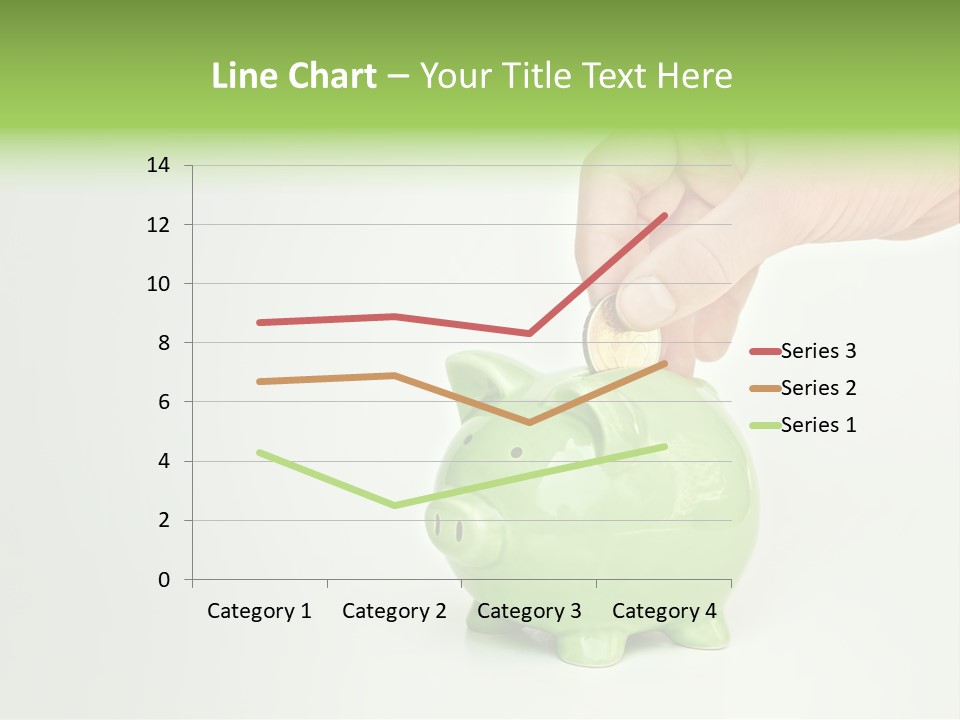 A Person Putting A Coin Into A Green Piggy Bank PowerPoint Template