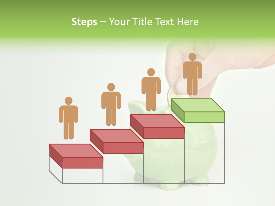 A Person Putting A Coin Into A Green Piggy Bank PowerPoint Template