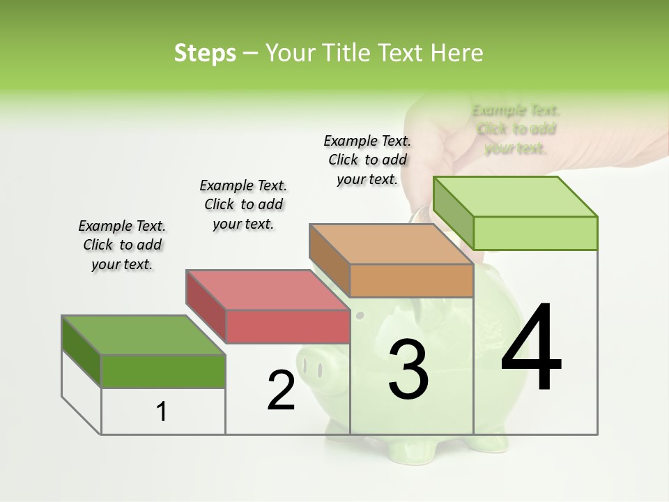 A Person Putting A Coin Into A Green Piggy Bank PowerPoint Template