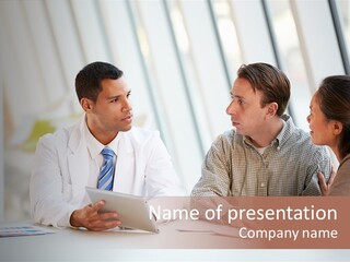 Bad News Three People Medical Staff PowerPoint Template