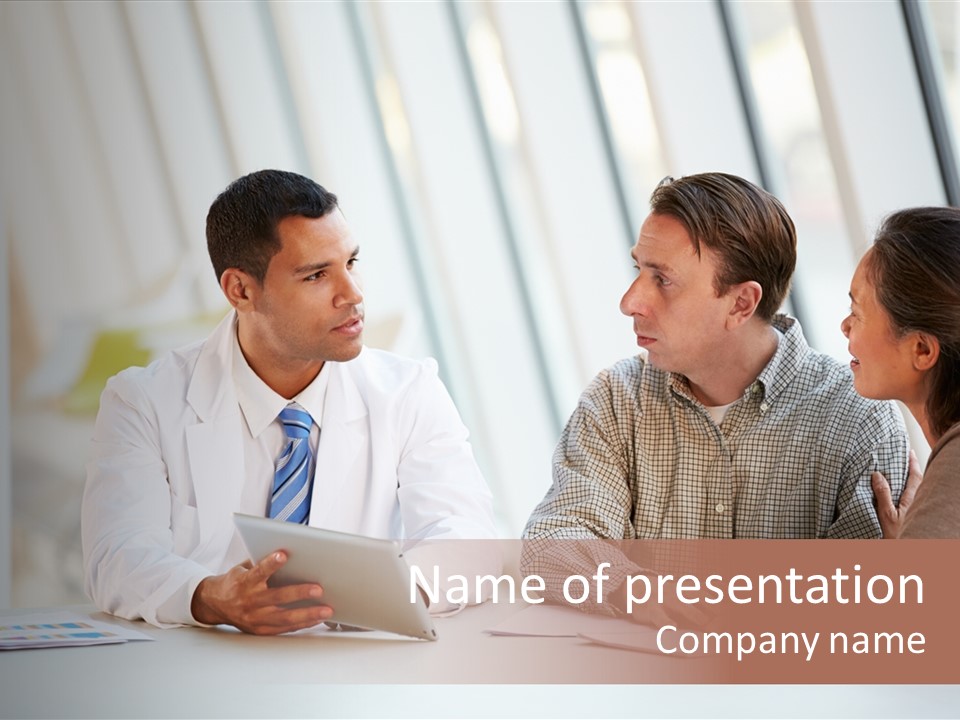 Bad News Three People Medical Staff PowerPoint Template