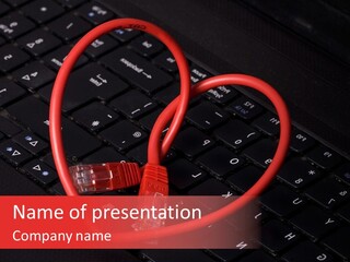Computer Keyboard Red PowerPoint Template