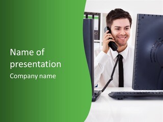 Businessman Communication Office PowerPoint Template