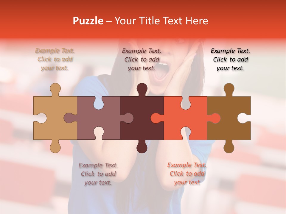 News Woman Surprise PowerPoint Template