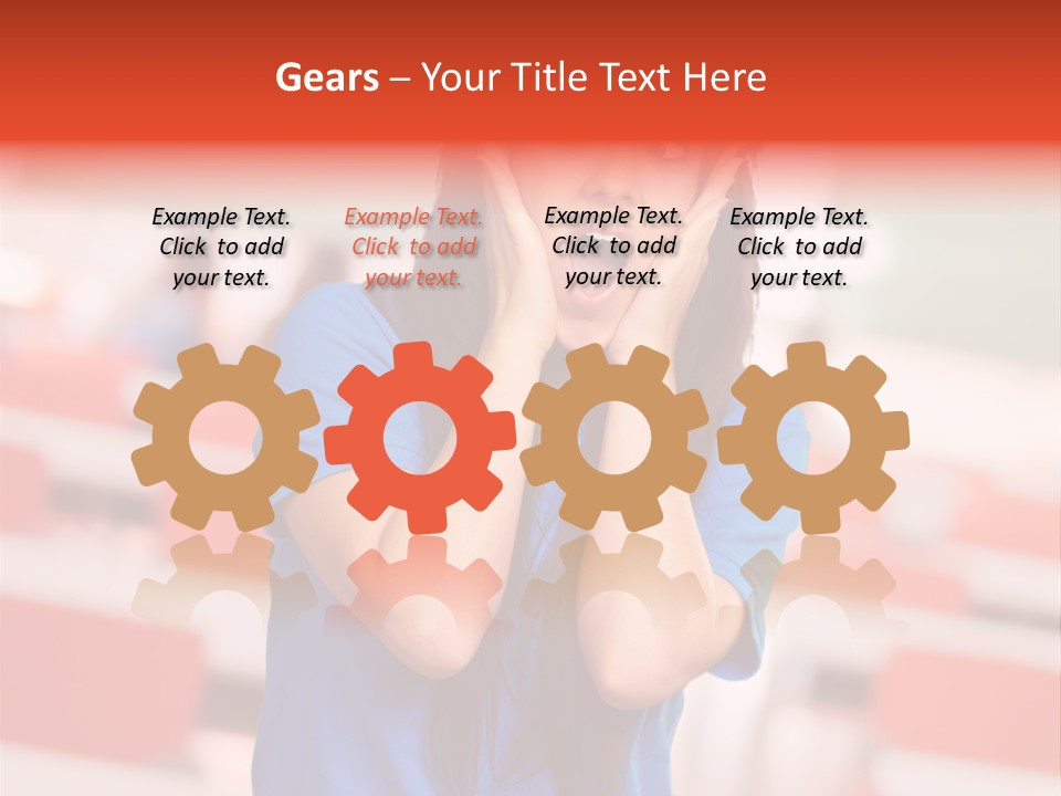 News Woman Surprise PowerPoint Template