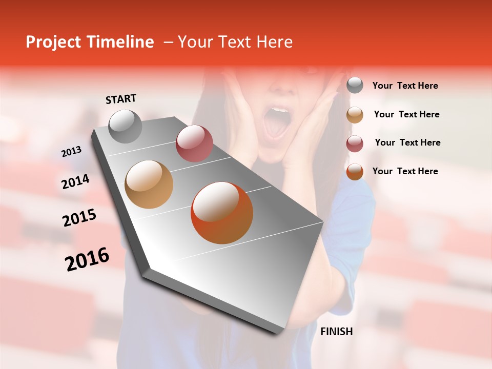 News Woman Surprise PowerPoint Template