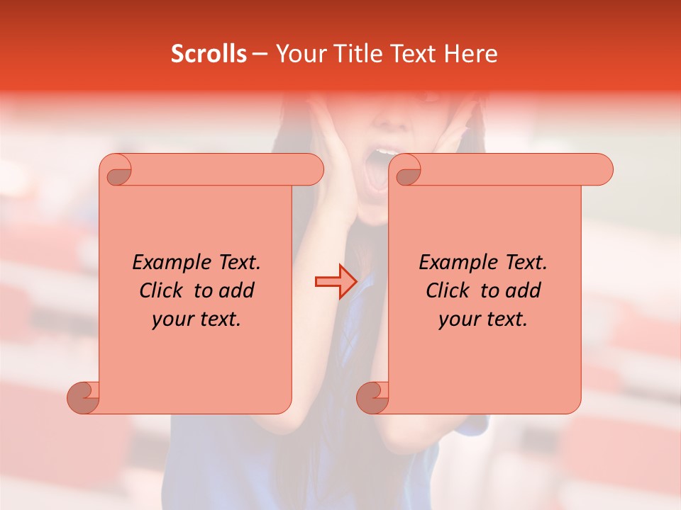 News Woman Surprise PowerPoint Template