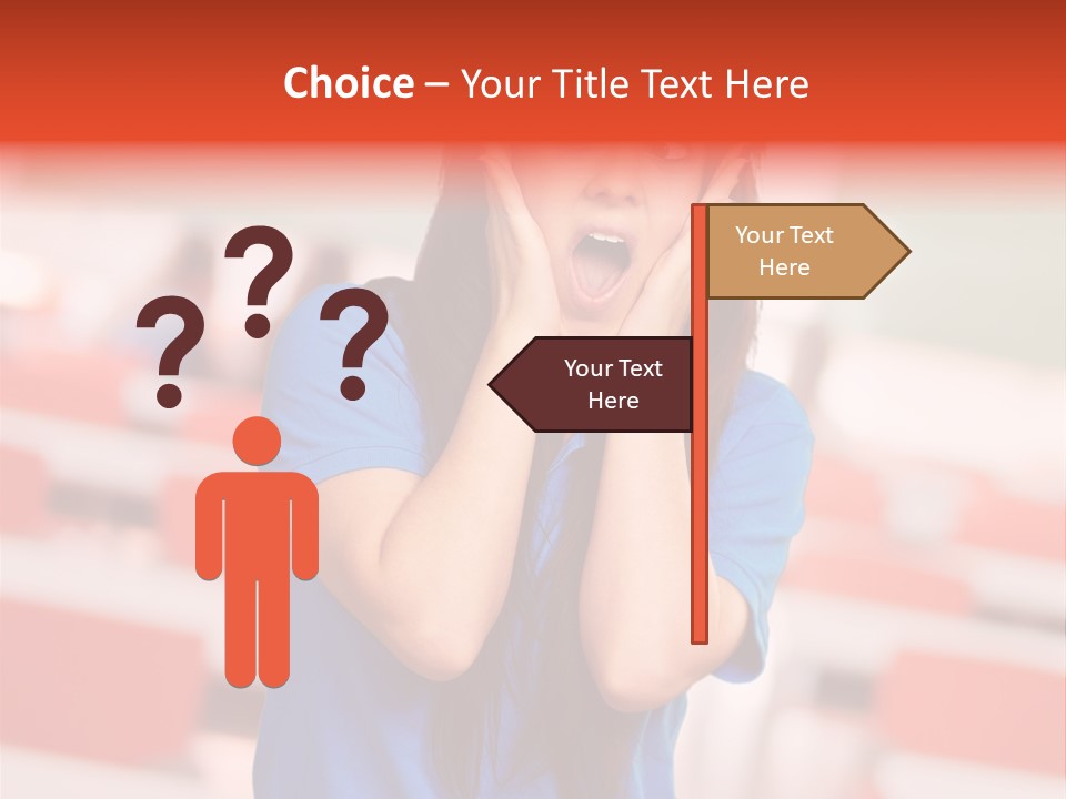 News Woman Surprise PowerPoint Template