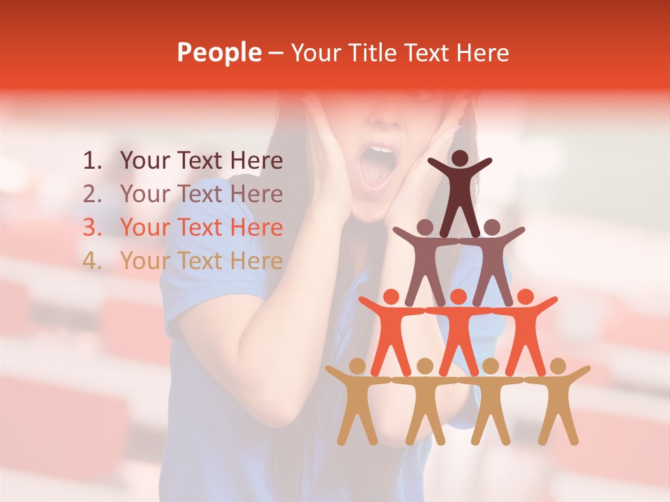 News Woman Surprise PowerPoint Template