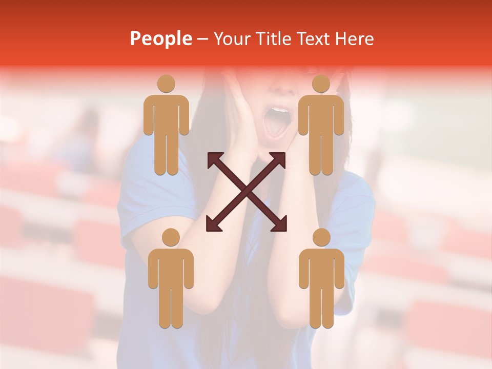 News Woman Surprise PowerPoint Template