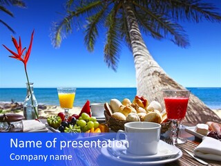 Tropical Travel White PowerPoint Template