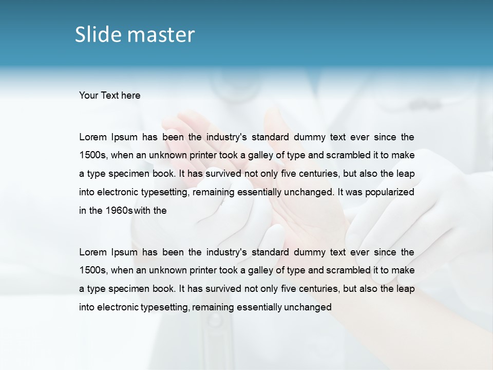 A Doctor Holding A Patient's Hand With A Stethoscope PowerPoint Template