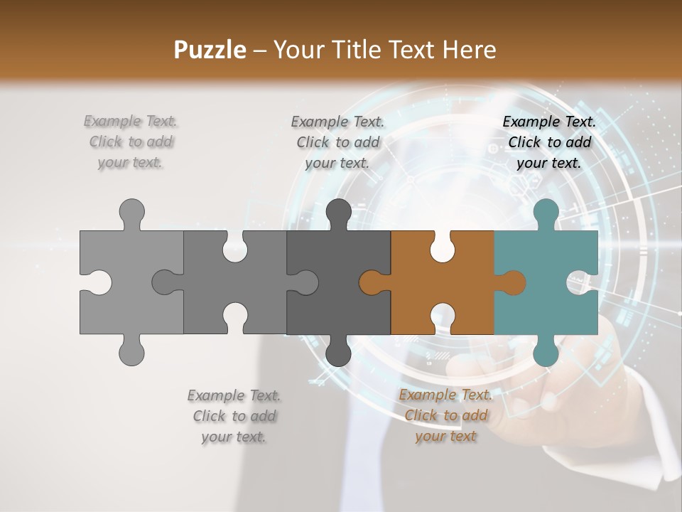 A Man In A Suit Touching A Button On A Touch Screen PowerPoint Template