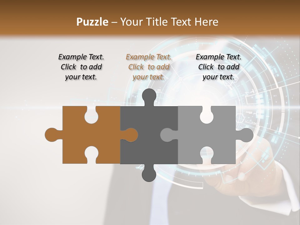 A Man In A Suit Touching A Button On A Touch Screen PowerPoint Template