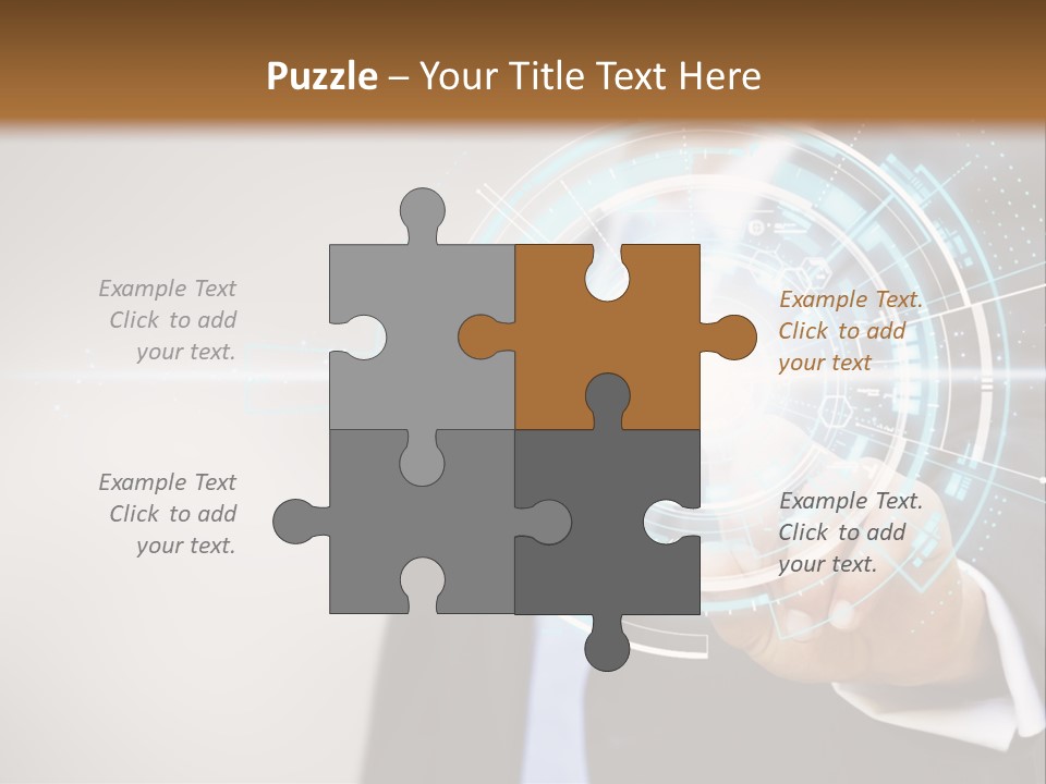 A Man In A Suit Touching A Button On A Touch Screen PowerPoint Template