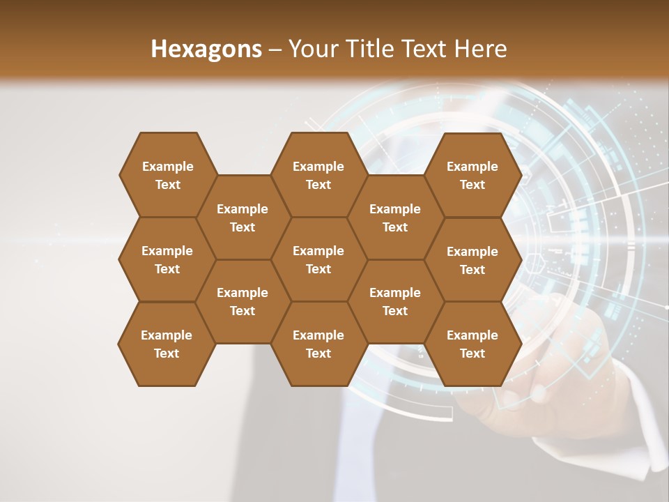 A Man In A Suit Touching A Button On A Touch Screen PowerPoint Template