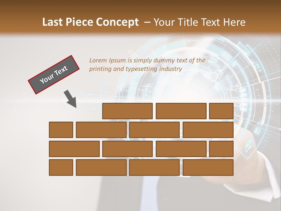 A Man In A Suit Touching A Button On A Touch Screen PowerPoint Template