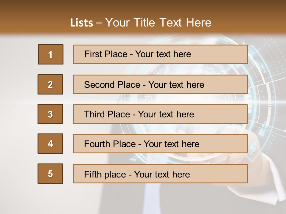 A Man In A Suit Touching A Button On A Touch Screen PowerPoint Template