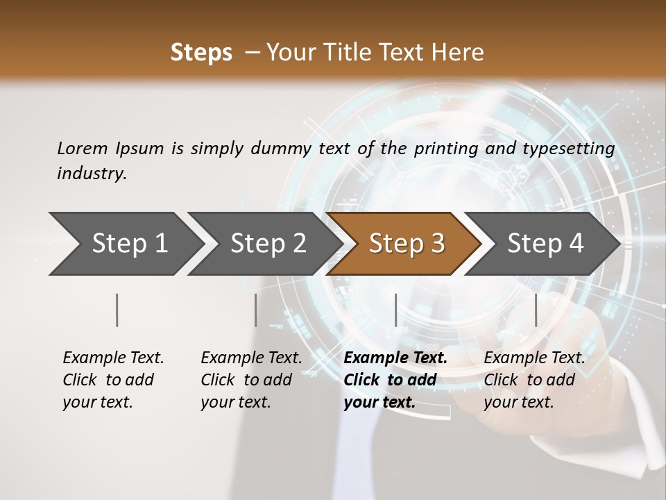 A Man In A Suit Touching A Button On A Touch Screen PowerPoint Template