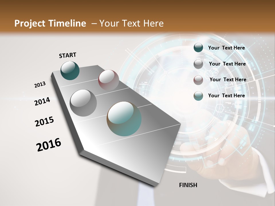 A Man In A Suit Touching A Button On A Touch Screen PowerPoint Template