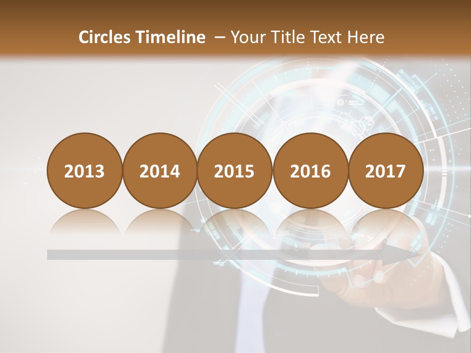 A Man In A Suit Touching A Button On A Touch Screen PowerPoint Template