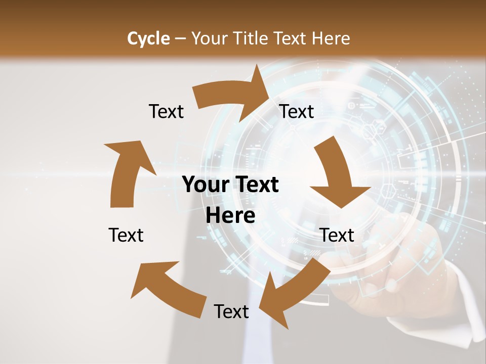 A Man In A Suit Touching A Button On A Touch Screen PowerPoint Template