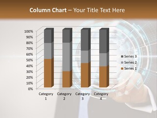 A Man In A Suit Touching A Button On A Touch Screen PowerPoint Template